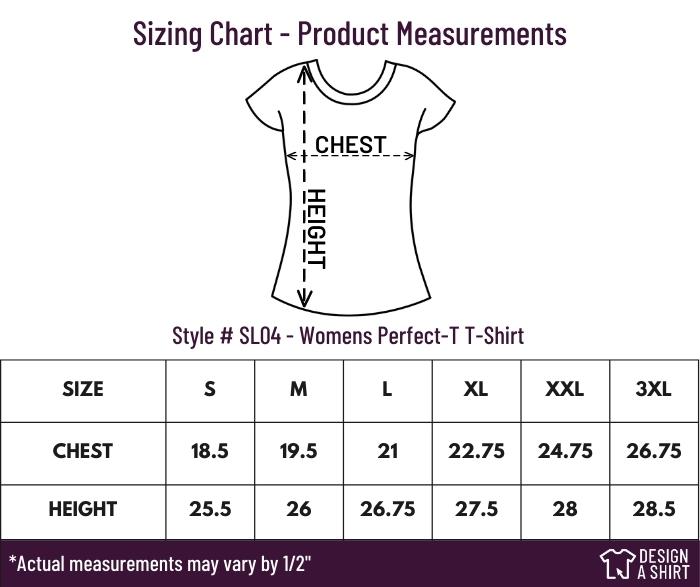 SL04 - Hanes Womens Perfect-T T-Shirt Size Chart