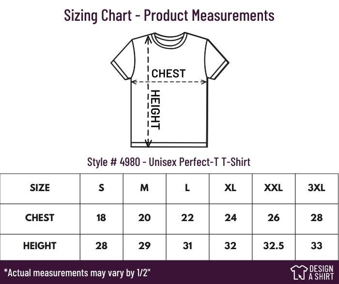 4980 - Hanes Unisex Perfect-T T-Shir Size Chart